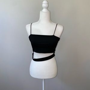 Solid Cut Out Crop Cami Top